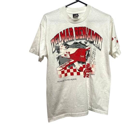 Vintage Gee-Bee R-2 White T-Shirt By Delmar-Benjamin Size Large - Picture 1 of 7